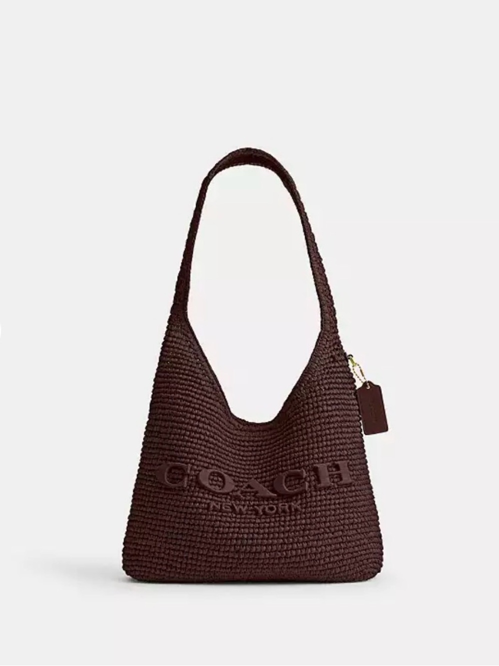 Authentic Coach Women's Brooklyn 28 Straw Shoulder Bag in Maple colour